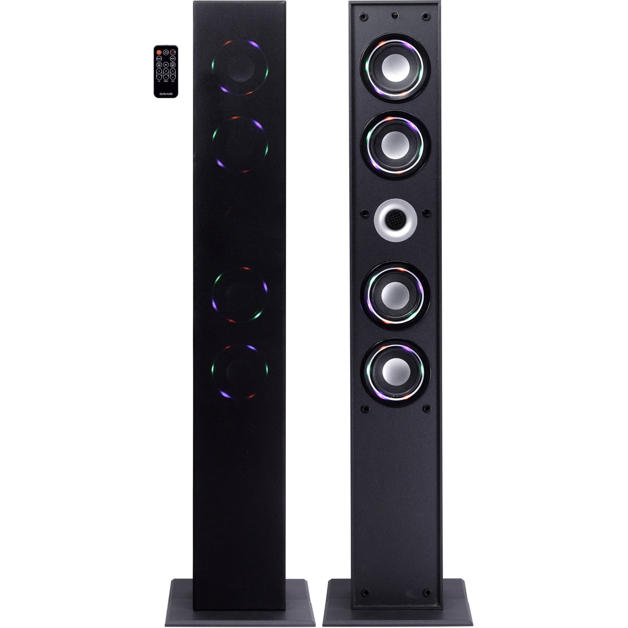 Craig Bluetooth Tower Speaker System with Color-Changing Lights