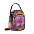 thumbnail image 7 of FORMRS Crossbody Bag for Women Quilted Travel Shoulder Cell Phone Purse with Chain Strap Handbag, Large Purple Flowers, 7 of 7