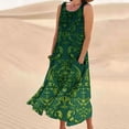 thumbnail image 2 of Womens Casual Maxi Dress Plus Size Vintage Printed Summer Boho Vacation Dresses Casual Round Neck Sleeveless Beach Tank Dresses Trendy T Shirt Long Dress with Wide Pockets 2024, 2 of 5