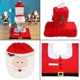 thumbnail image 1 of 3 piezas de decoración de baño con patrón de Papá Noel de Navidad con tapa de inodoro/tapa/alfombrilla para Navidad Adepaton QH-315, 1 of 6