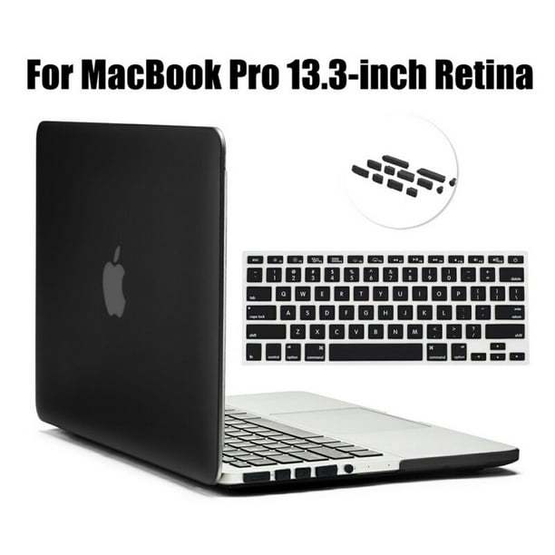 Lention Hard Case For 13 Inch Macbook Pro Retina With Keyboard Cover Dust Blocking Port Plugs Matte Finish Case With Rubber Feet Black Walmart Com Walmart Com
