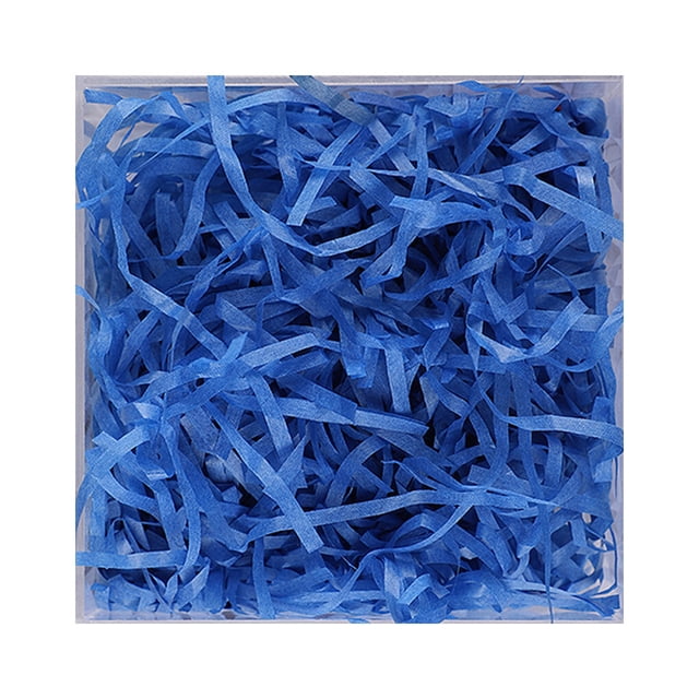 1 Pack Lafite Paper Raffia Decorations Practical Supplies Filler Colorful Shredded Box Packaging Decoration Practical Wedding Party Easter New Year Royal blue