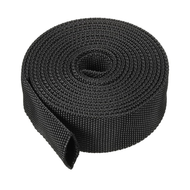 Manga protectora de manguera de nylon Uxcell de 11.4" de diámetro y 10 pies, cubierta de cable, protección de funda, negra