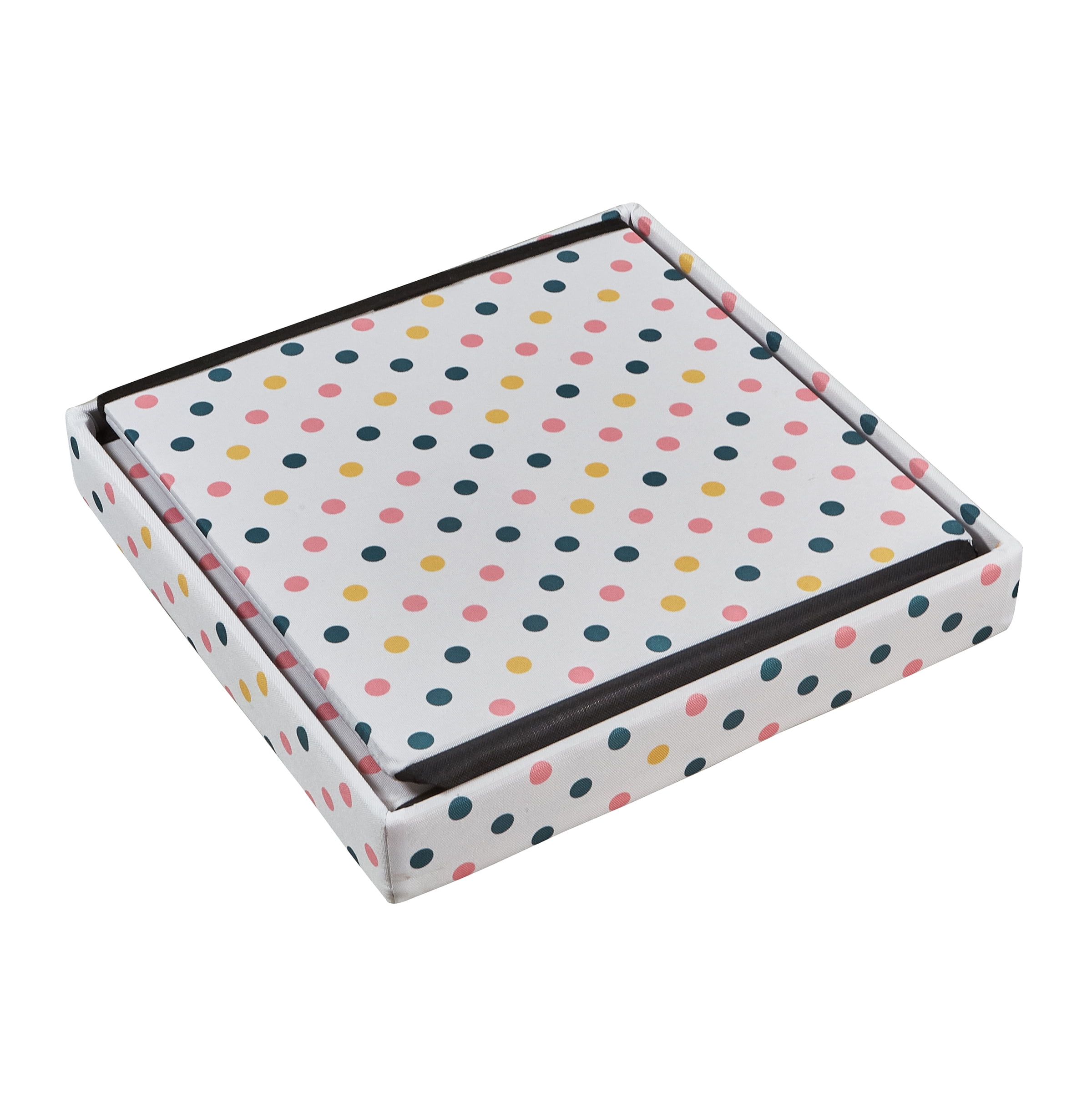 (2 pack) Kvell Kids 15 Inch Collapsible Toy Storage Bin with Polka Dot Design and Removable Lid