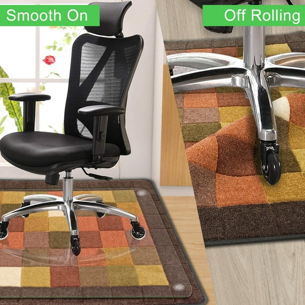 Office Chair Mat for Carpet 36 46 Carpet Protector Mat for Easy Glide and Protection Tempered Glass Chair Mat for Hardwood Floor Desk Chair Mat with 4 Anti Slip Pads Walmart Business Supplies