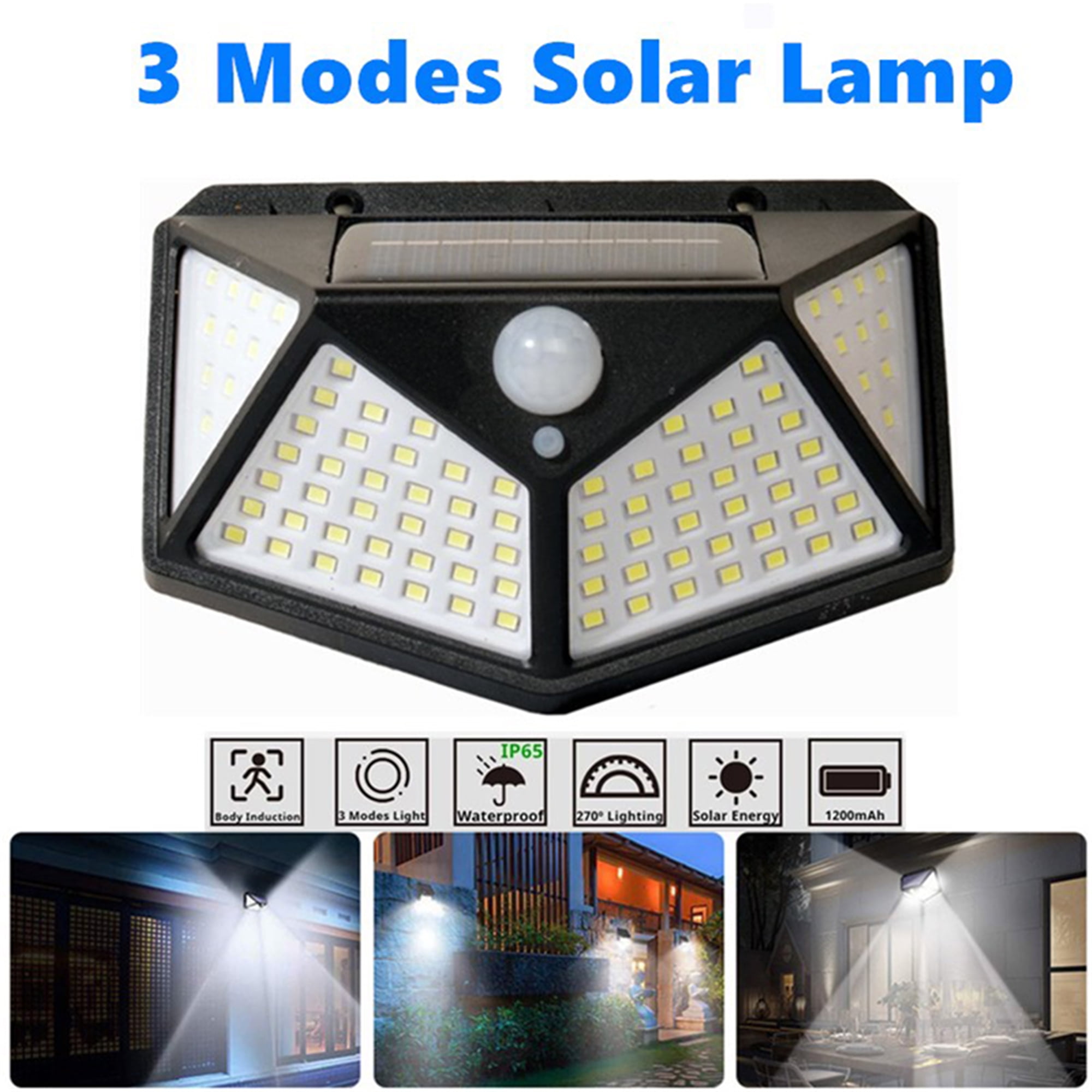 Solar Lights Outdoor 100 LED Super Bright Motion Sensor Light 270° Wide  Angle Wireless Waterproof Security IP65 Wall Lights for Front Door, Yard,  Garage, Deck, Pathway, Porch