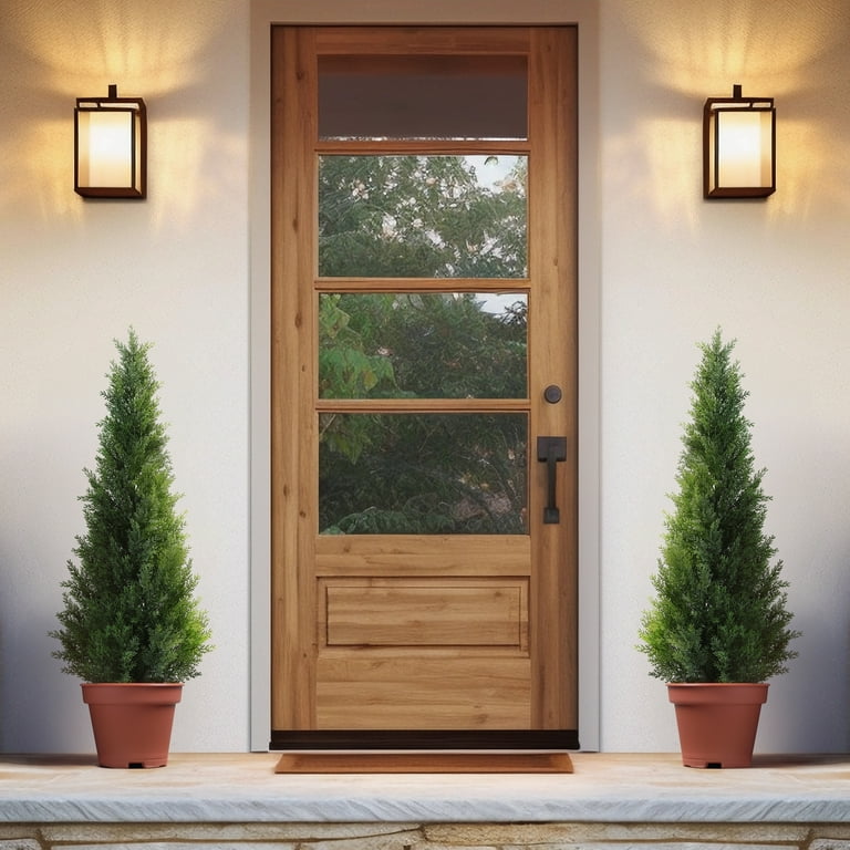 Artificial Cedar Tree 2 Pack 4 ft Outdoor Artificial Topiary