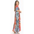 thumbnail image 4 of Sakkas 2019 - Pilar Petit Women's Casual Long Short Sleeve Beach Maxi Caftan Kaftan Dress - 12-RedGrey - OS, 4 of 5