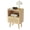 Rattan Natural, variant on Gelloan Fluted Nightstand Set of 2, Bed Side Table with Drawer, Solid Wood Feet, Open Storage, End Table with Raised Edge, for Bedroom, Dorm and Small Spaces,Walnut