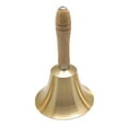 thumbnail image 1 of Miangastore Copper Rattle Bell with Wooden Handle Dinner Party Handbell Restaurant Call Service Bell 6.5cm in Diameter, 1 of 8