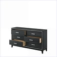 thumbnail image 4 of Dresser, 6-Drawer Contemporary Weathered Black with Silver Trim | Black | Synthetic Wood, 4 of 7