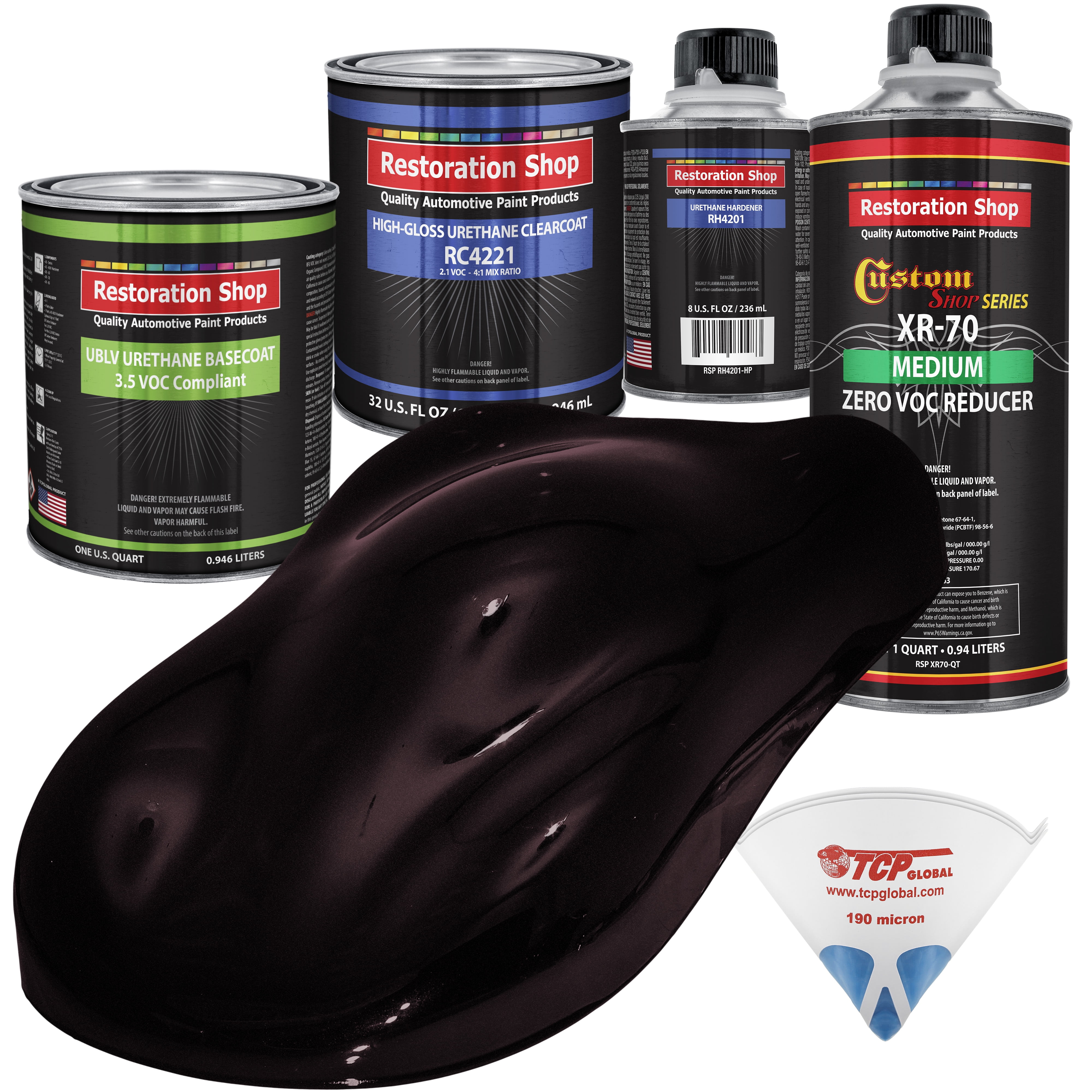 Black Cherry Pearl Quart Kit Low VOC URETHANE BASECOAT Car Auto Body Paint Kit