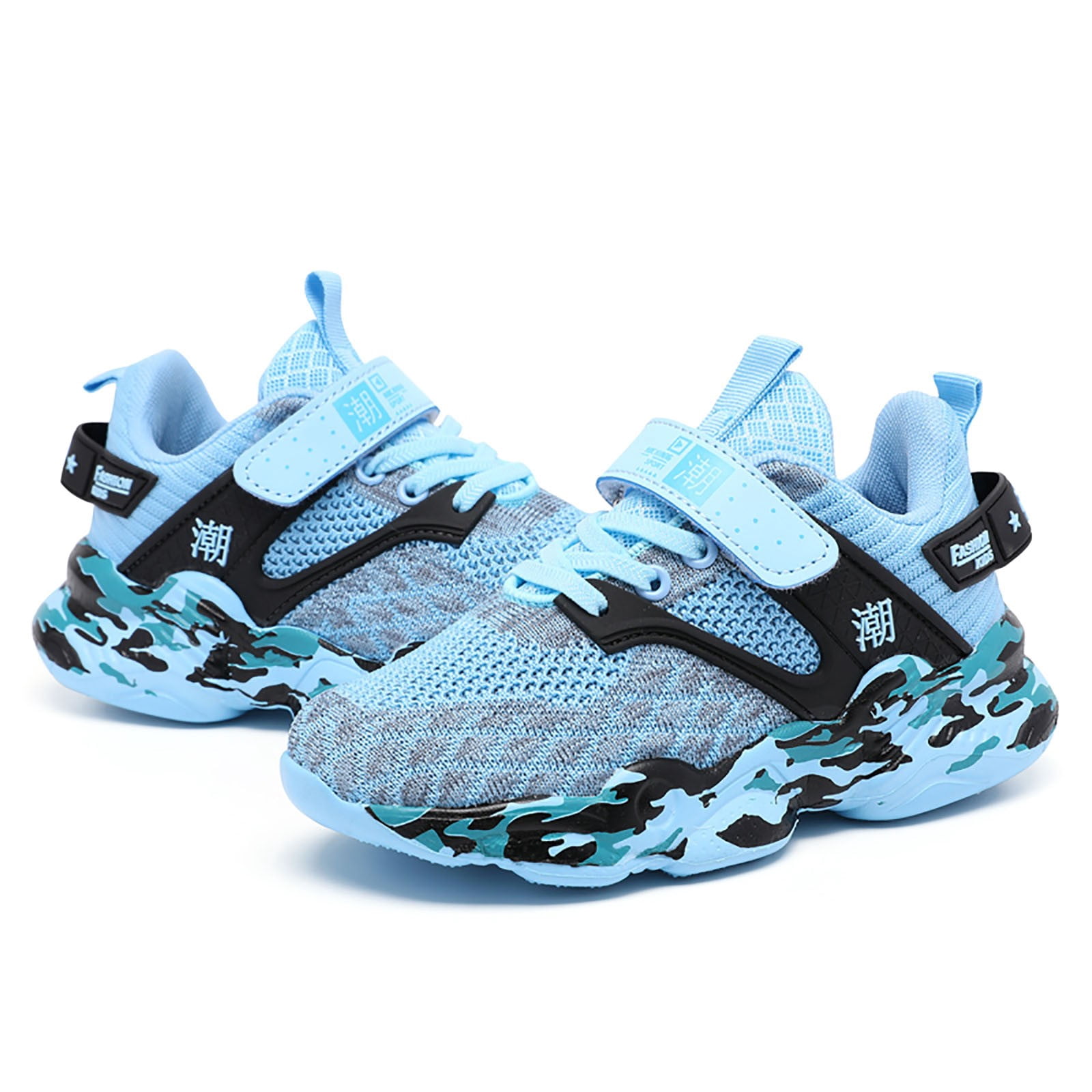 Zofedap Toddler Tennis Shoes Girl Boys Sneakers Kids Lightweight Breathable Tennis Walking Shoes Sky Blue for Size Big Kids 3.5