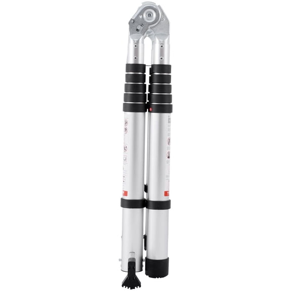 12.5FT Telescoping Ladder for RV, A-Frame with Stabilizer Bar, Lightweight & Portable - Max 330lbs
