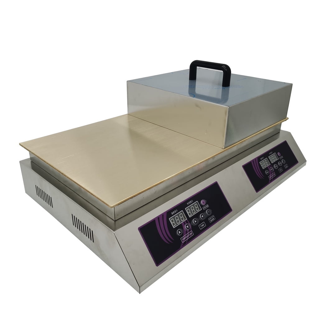 Dual Station Waffle Griddle Countertop Souffle Making Machine Non-Stick Muffin Baker Pancake Maker 110V 26.3*13.8 Inch