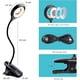 thumbnail image 4 of Lámpara de escritorio LED inalámbrica recargable de 3 W, 24 LED, táctil, con clip, 3 colores y 3 niveles de brillo, pequeña lámpara de lectura para niños antes de dormir, portátil, color negro., 4 of 5
