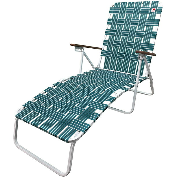 Outdoor Spectator Classic Webbed Folding Chaise Lounger Camp/Lawn Chair ...