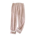 thumbnail image 2 of Vetsdori Womens Flannel Pajamas Pants Holiday Sleep Pants Pj Bottoms Lightweight,Soft PJS Lounge Pants for Women Wide Leg,Pink, 2 of 9
