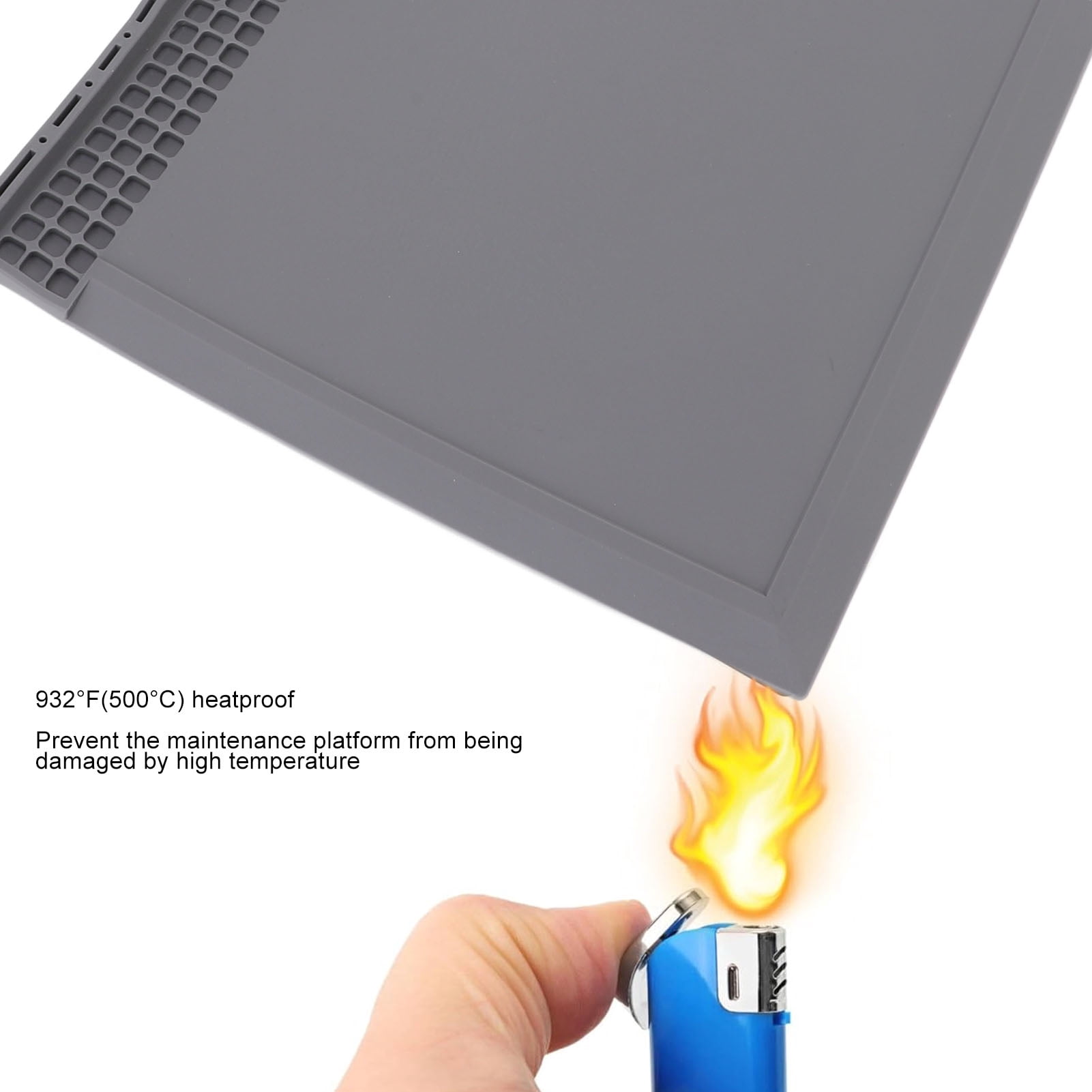 Rupoun Heatproof Silicone Electronics Repair Mat 14.96 Inches / 38 cm With Magnetic Screw Storage For Soldering Iron Station Works [cite: 1, 12]