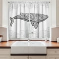 thumbnail image 2 of Ambesonne Fishing Kitchen Curtains, Big Fish Oriental, 55"x45", Pale Grey Charcoal Grey, 2 of 3