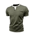 thumbnail image 7 of XUANTAOO Men T Shirts Short Sleeve Crewneck Henley Shirts Loose Fit Green Shirt Men Summer Shirts, 7 of 7