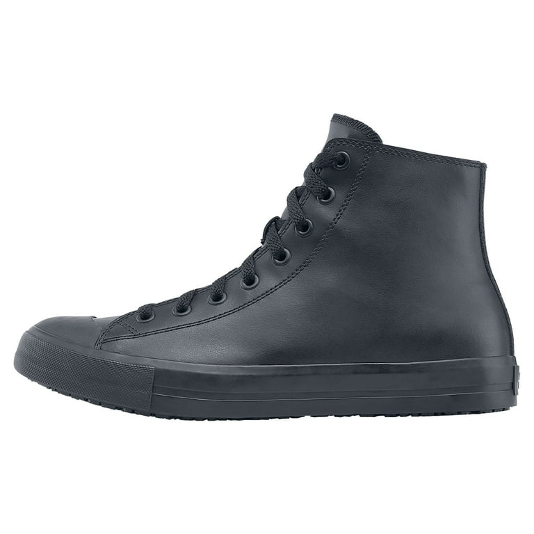 Shoes For Crews Pembroke, Men's, Women's, Unisex Slip Resistant Work Shoes,  Water Resistant, Black Leather 