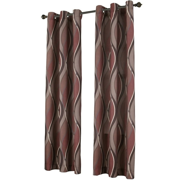 No. 918 Intersect Ogee Print Semi-Sheer Grommet Curtain Panel