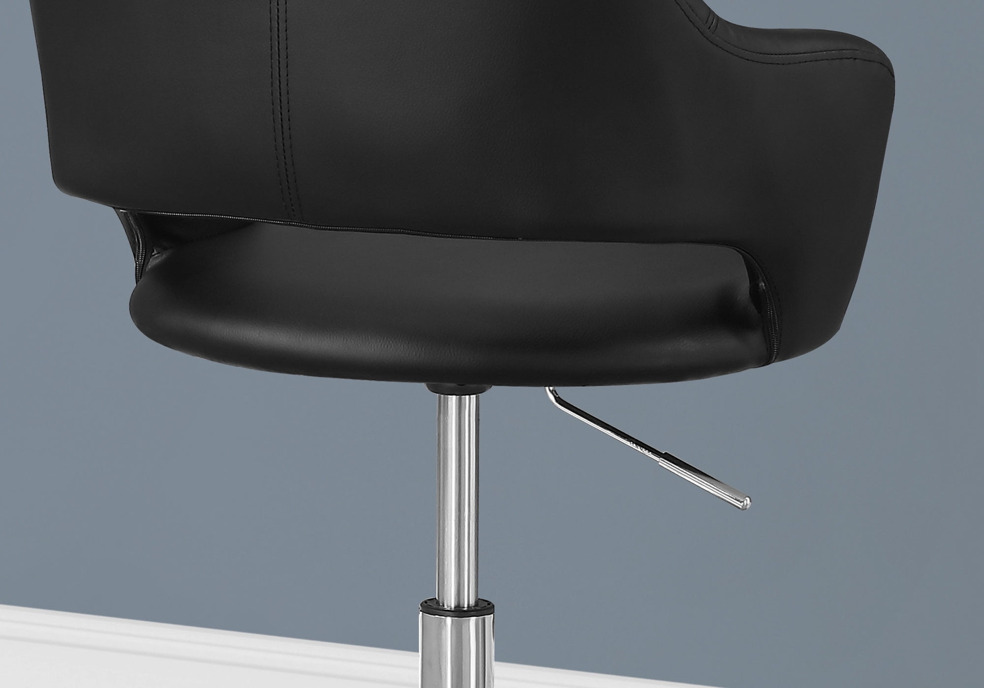 Monarch Specialties Office Chair, Swivel, Ergonomic, Armrests, Work, Black Leather Look