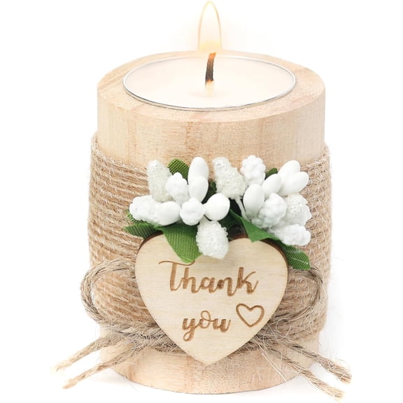 50 Piece Wooden Tealight Candle Holder Set for Wedding Party Guest Favors, Engagement Gift, Guest Return Favors, Bridal Shower Favors for Guests, Baby Shower Guest Favors.(Light Brown)