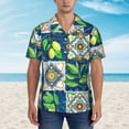 thumbnail image 4 of Balery Lemon and Leaves Print Men's Hawaiian Shirts Short Sleeve Beach Shirt Relaxed Fit Vacation Button Down Shirts-Medium, 4 of 9