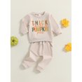 thumbnail image 3 of Suealasg Toddler Boys Fall Winter Clothes 6M 12M 18M 2T 3T Infant Baby Boys 2Pcs Halloween Outfits Long Sleeve Letter Print Pullover + Pocket Pants Set, 3 of 7