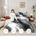 thumbnail image 3 of Homewish Black White Gray Twin Comforter Sets,Watercolor Mountain Fluid Bedding Set,Black Reversible,2 Pieces,1 Comforter and 1 Pillowcase, 3 of 7