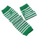 thumbnail image 1 of Zhuge Guantes largos sin dedos a rayas para mujer, calentadores de brazos tejidos de invierno para punk rock, cosplay, gótico y fiesta de Navidad, blanco y verde, 1 of 4