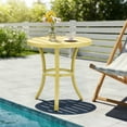 thumbnail image 2 of Ktaxon Round Patio Side Table 20 Inch, Metal Indoor Outdoor Coffee Table, Light Yellow, 2 of 10