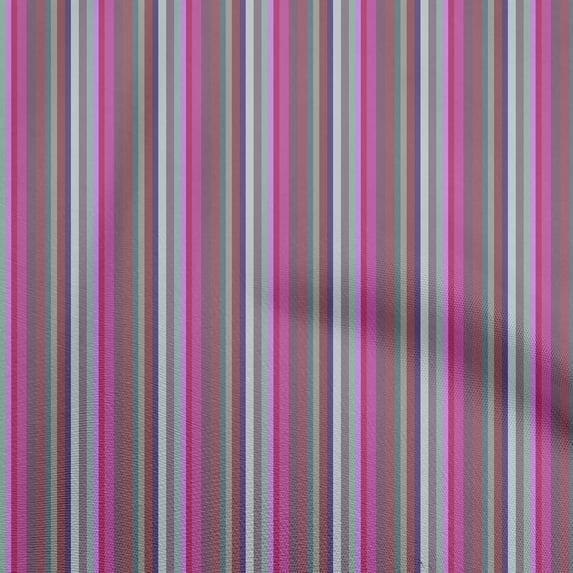 oneOone Cotton Poplin Twill Fuschia Pink Fabric Stripes Sewing Material Print Fabric By The Yard 56 Inch Wide