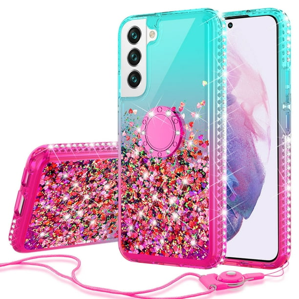 S22 Plus Phone Case
 Samsung Galaxy S22 Plus Case Ring Kickstand Liquid Quicksand Glitter