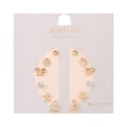 thumbnail image 2 of Pendientes para mujer, regalos para mujer, 6 pares pequeños de pendientes geométricos con combinación de flores, pendientes de aleación para mujer., 2 of 3