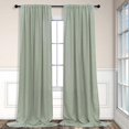 thumbnail image 3 of Sage Green Curtains 63 Inch 2 Panel Rod Pocket Light Filtering Semi Translucent Cotton Textured Soft, 3 of 4