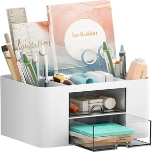 Marbrasse Pen Organizer with Drawers and Compartments