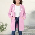 thumbnail image 6 of Mercatoo Zip Up Long 𝗛oodie for Girls Double Zipper Fleece Jacket Tuni𝗰 Sweatshirts Fall Winter Fashion Clothes with Pockets, 6 of 7