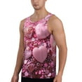 thumbnail image 2 of Gukieu Pink Glitter Heart Candy Print Men's Quick Dry Fitness Vest, Round Neck Sleeveless Fitness Bodybuilding Top-Small, 2 of 7