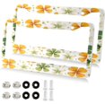 thumbnail image 2 of 2Pcs License Plate Frames St. Patrick's Day Shamrock Universal Aluminum License Plate Holder Cover Rust-Proof Car Tag Frame with Screw Caps Home Decor, 2 of 7