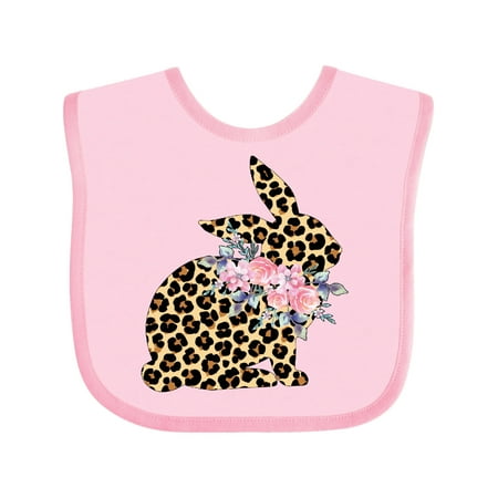 

Inktastic Leopard Print Bunny Flowers Gift Baby Boy or Baby Girl Bib