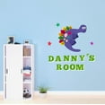 thumbnail image 2 of Custom Name Cute Colorful Cartoon DinosaurWall Decal Decoration Cute Cartoon Cartoon Animal Decorating Ideas for Child's Bedroom Size: 20 In(W) x 20 In(H), 2 of 5