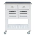thumbnail image 4 of Linon Robbin Wood Rolling Kitchen Storage and Prep Cart in White, 4 of 18