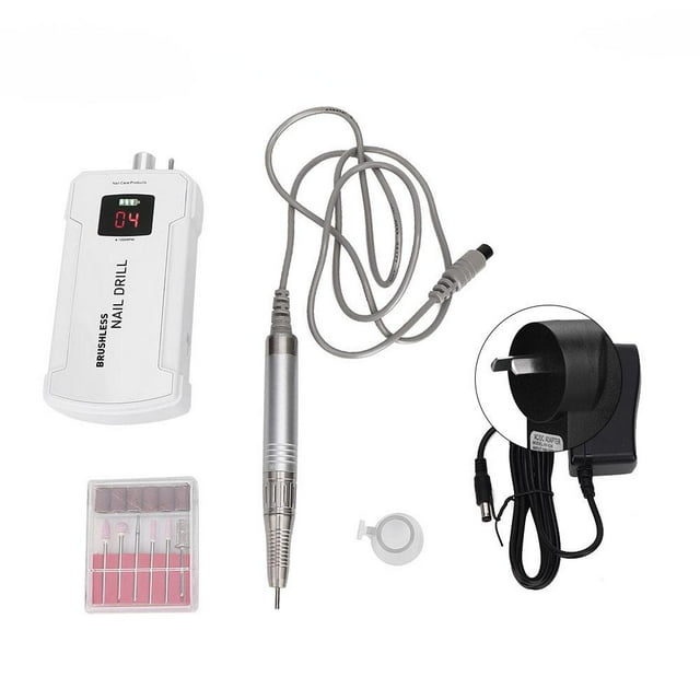 Garosa Electric Nail File Set Professional Manicure Machine Set With LED Display 6 Interchangeable Polishing Heads For Exfoliating Nail Polishing