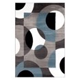 thumbnail image 1 of Rugshop Moderne Cercles Zone Tapis, 6'6" x 9', Bleu, 1 of 2