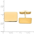 thumbnail image 2 of 14k Yellow Gold Solid Polished Rectangular Cuff Links 19.5x15mm Wide Cuff Link for Men - 7.3 Grams, 2 of 2