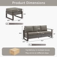 thumbnail image 7 of Unnifurnzi 3 Seater Patio Wicker Sofa-All Weather High Back Outdoor Rattan Couch with Outdoor Ottomans Patio Sofa Set for Porch Garden Backyard Poolside-Gray/Gray, 7 of 7