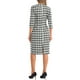 thumbnail image 3 of Vestido Houndstooth INSPIRE CHIC para mujer con mangas 3/4, elegante, con cintura ajustada, vestido bodycon M Negro, 3 of 5